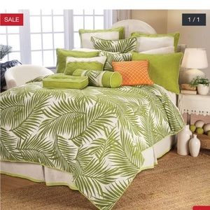 Tropical leaves queen duvet cover (no shams)